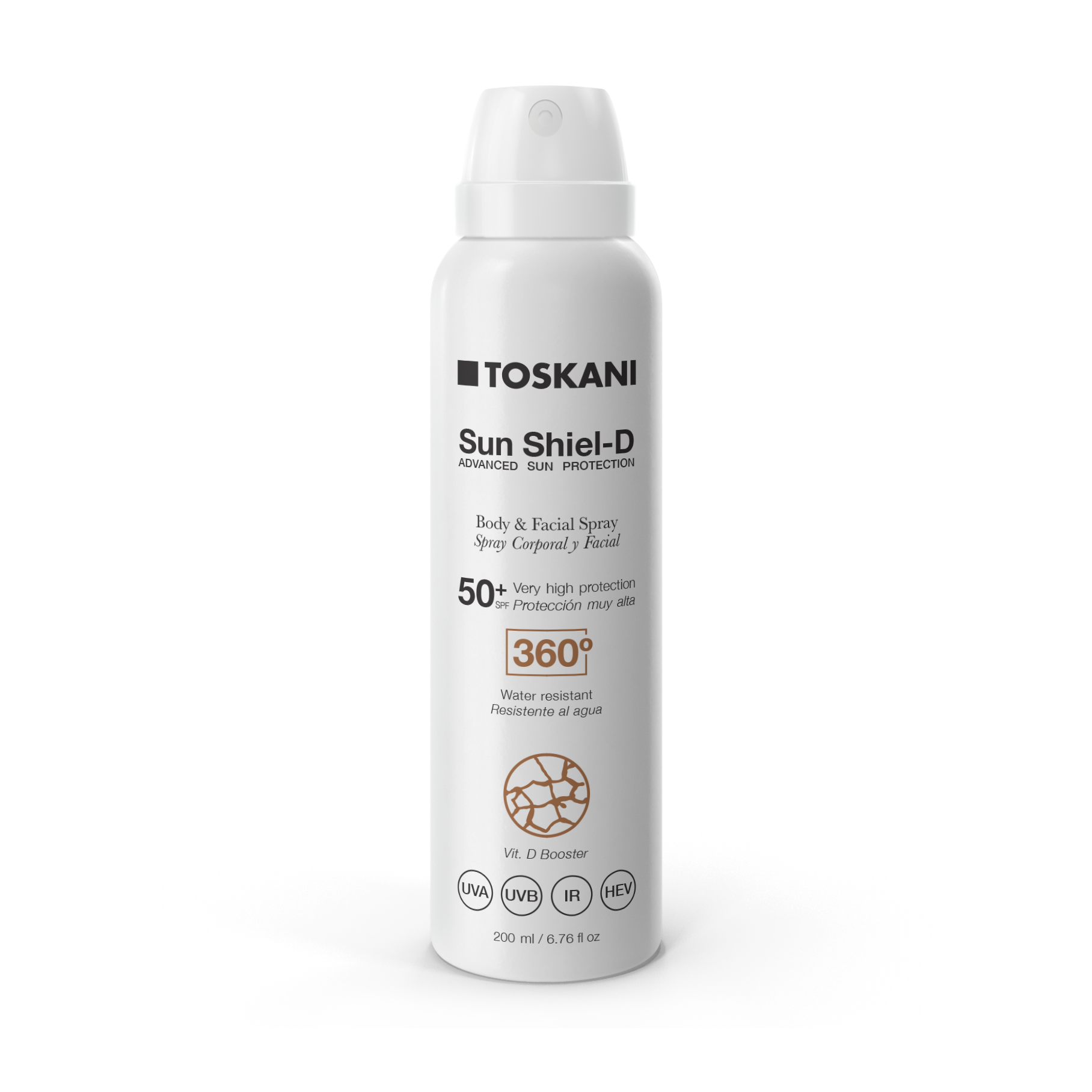 Toskani Sun Shiel-D Body and Facial Spray SPF50+ 200ml