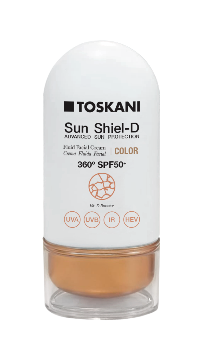 Toskani Sun Shiel-D Fluid Facial Cream Tinted Colour SPF50+ 50ml